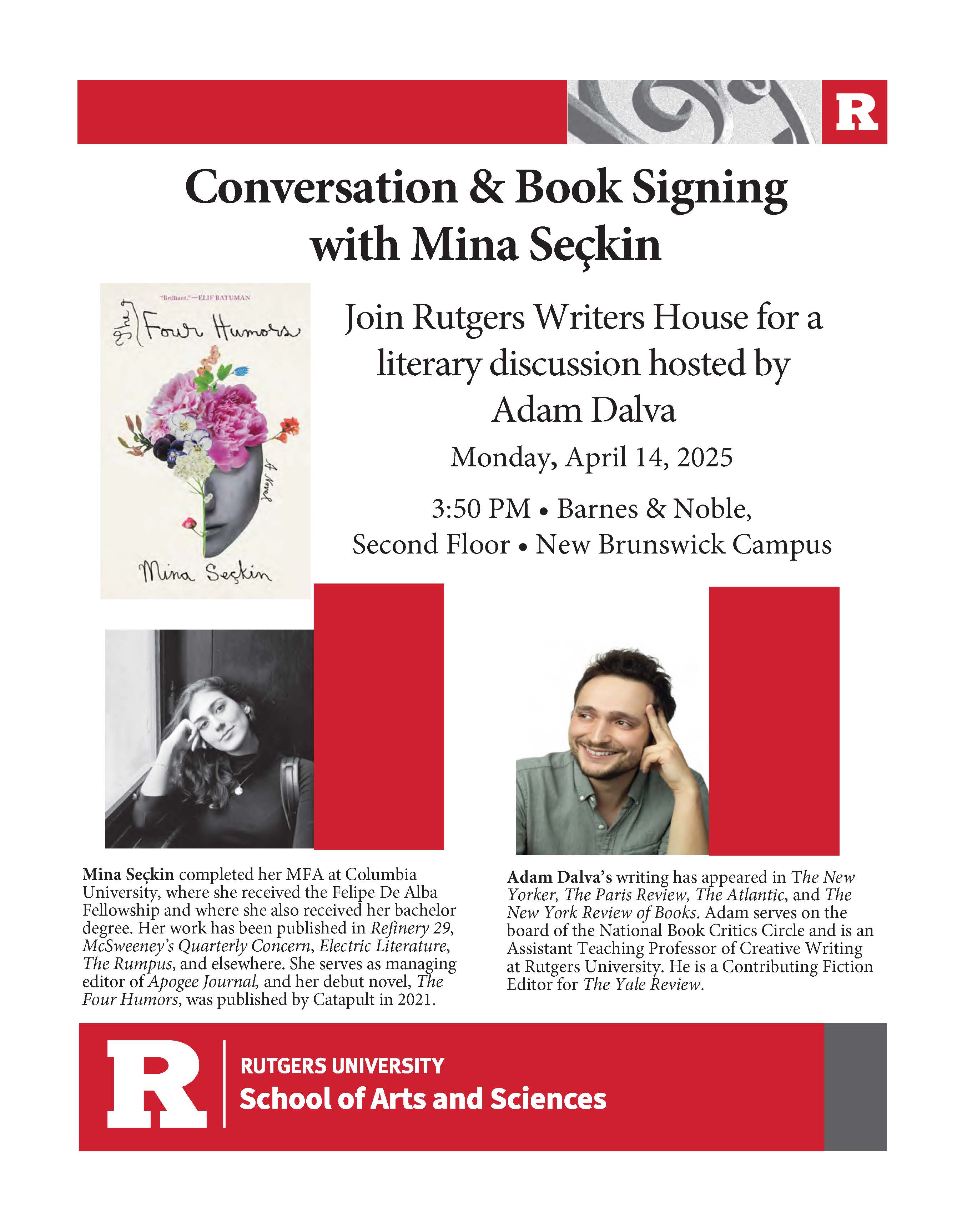 Image - Conversation & Book Signing with Mina Seçkin and Adam Dalva