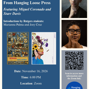 Online Reading with Debut Poets Miguel Coronado and Starr Davis 